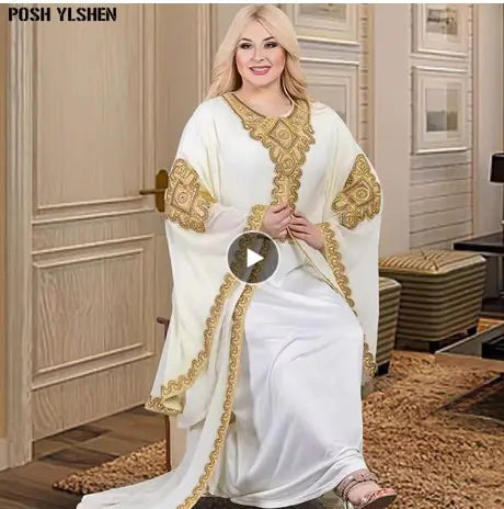 Golden Kaftan Dress (luxe white)