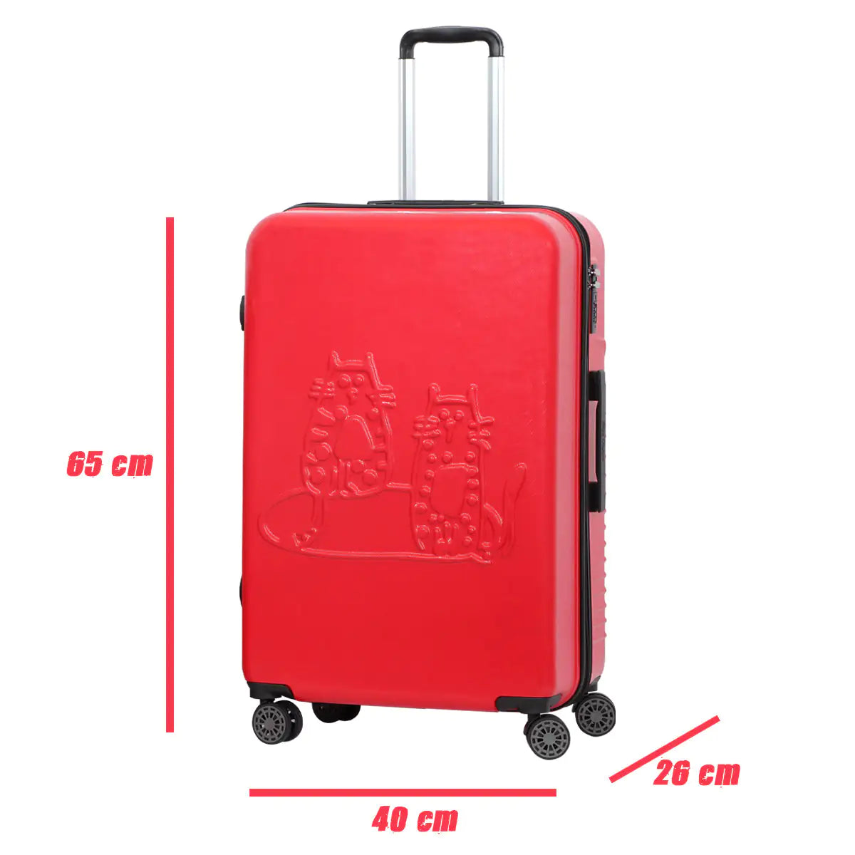 Biggdesign Cats Suitcase Luggage, Red, Medium