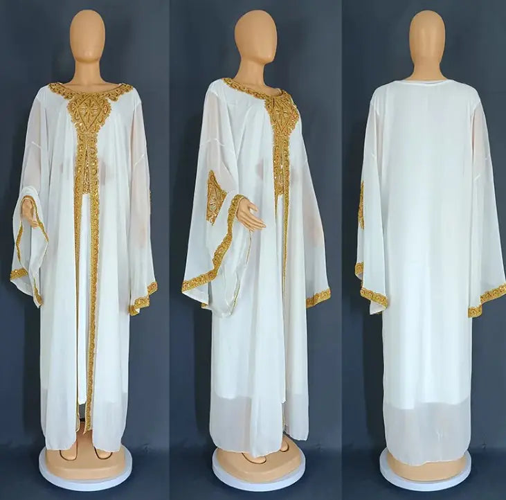 Golden Kaftan Dress (luxe white)