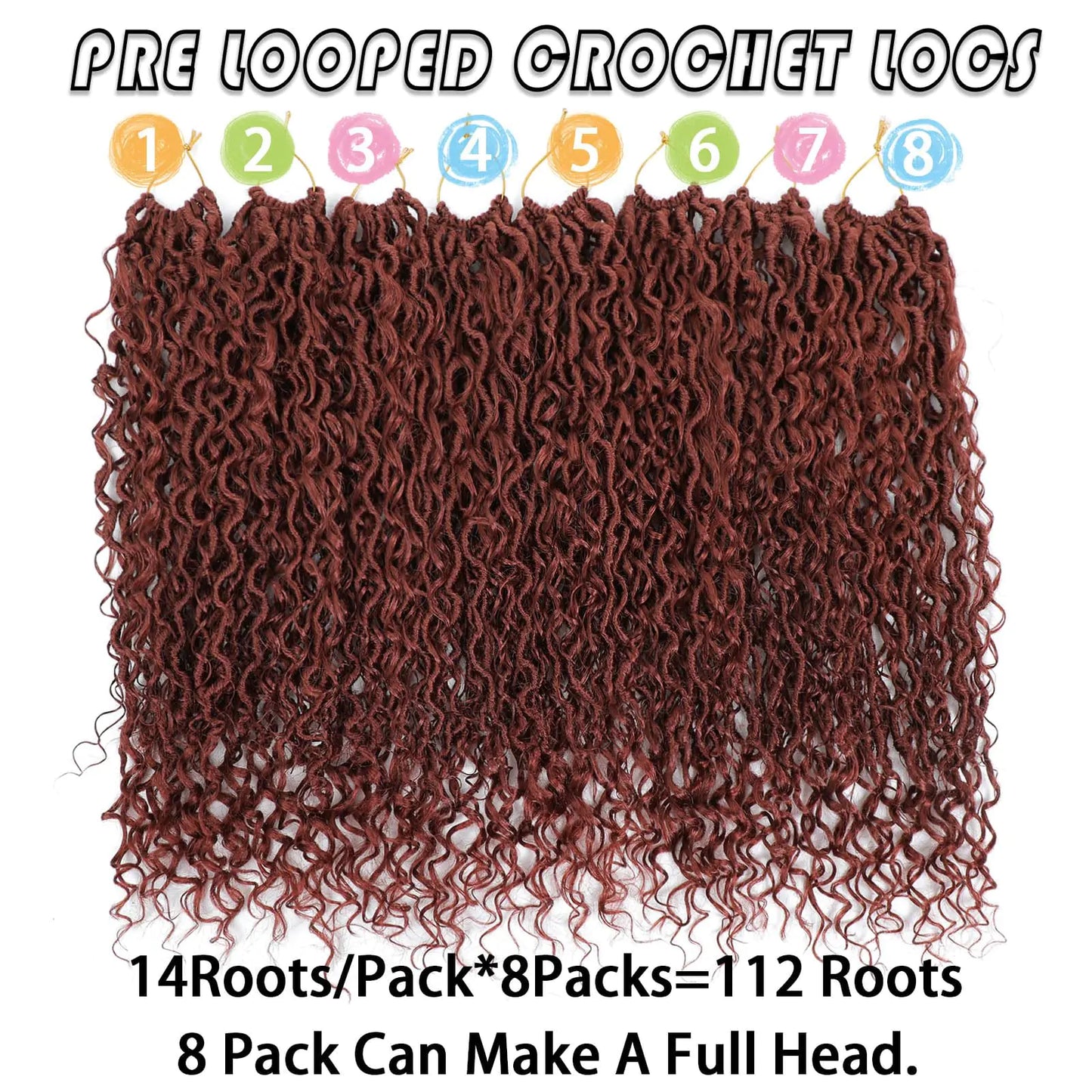 24 Inch 8 Packs Goddess Locs Crochet Hair Natural Looking, Bohemian River Goddess Crochet Braiding Hair Trendy & Edgy Faux Locs Crochet Hair Fashion for Women Kids (#350) 24 Inch (Pack of 8) #350